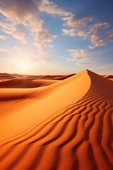 a sand dune with the sun shining - obrazy, fototapety, plakaty