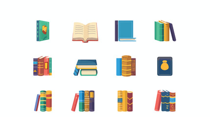 Set of close books icon vector illustration