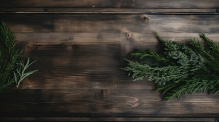a green plant on a wooden surface