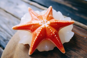 a starfish on a white object