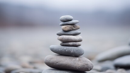 Fototapeta na wymiar a stack of rocks on top of each other