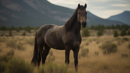Obraz na płótnie Canvas a horse standing in a field