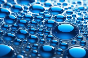 Bubbles of blue substance on the surface