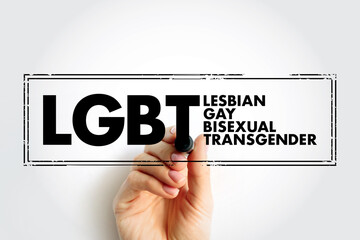 LGBT - lesbian, gay, bisexual, transgender acronym text stamp, concept background
