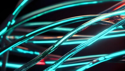 Glowing data cables transferring information 