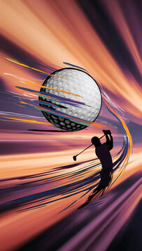 abstract image of powerful golf swing