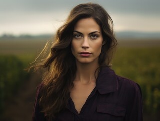 Fototapeta premium a woman with long brown hair