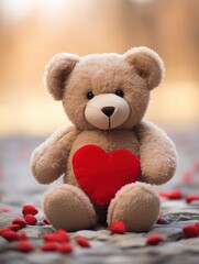 a teddy bear holding a heart