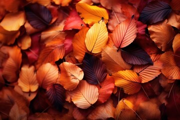 a pile of colorful leaves