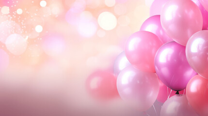 Pink balloons background
