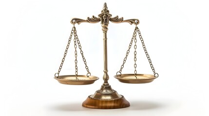 Classic Balanced Scales Symbolizing Justice and Fairness in Courtroom Setting