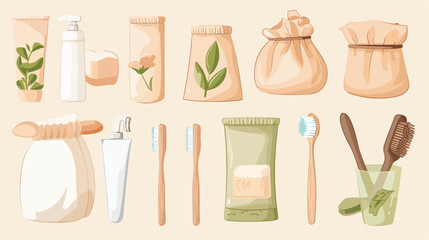 Set of ecological personal hygiene items - wooden too