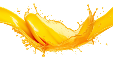 mango splash isolated on white background