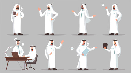 Set of Successful creative business arab men 