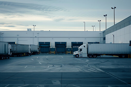 Industrial image of loading docks and truck