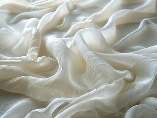 Obraz premium A white fabric with a pattern of a wave