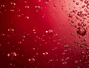 a red background with water droplets on it
