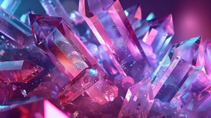 Vibrant crystal landscape in surreal colors