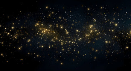 starry sky with golden particles of light
