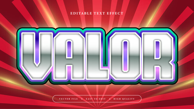 Red white and purple violet valor 3d editable text effect - font style