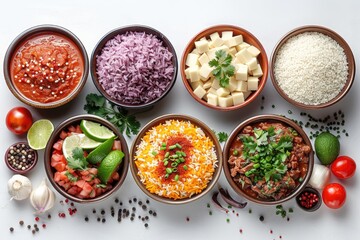 fresh ingredients in Mexican cuisine menu professional photography