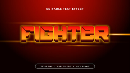 Orange and red fighter 3d editable text effect - font style
