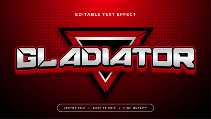 Red black and gray grey gladiator 3d editable text effect - font style © QalamVision