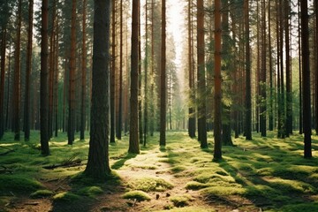 Forest landscape sunlight outdoors.