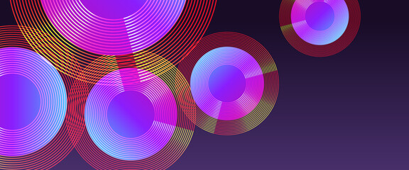 Red blue and purple violet vector abstract 3D futuristic modern neon banner with shape line. Can be used in cover design, book design, poster, cd cover, flyer, website backgrounds or advertising