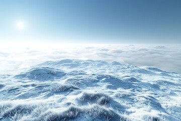 Fototapeta premium beautiful snow on mountain view in sunny day professional photography