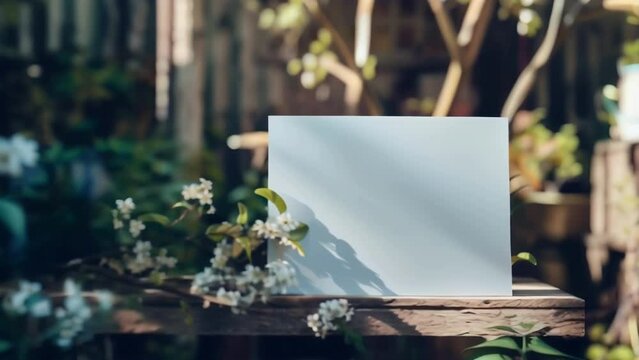 Elegant and refined blank mockup of an outdoor menu accentuated with delicate floral patterns and calligraphy accents. .