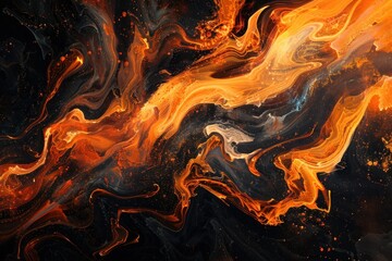 Captivating background with stylized lava swirls, infused with dynamic energy and fiery hues

