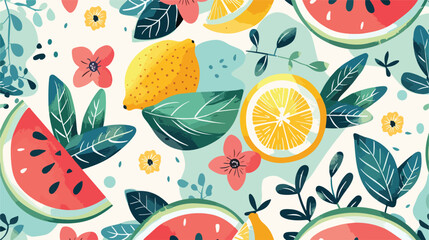 Summer pattern - colorful seamless pattern with water