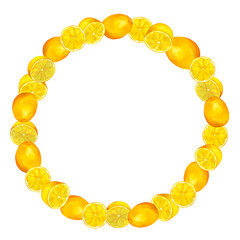 Cirtus lemons watercolor frame, hand-painted composition for printing on cards, invitations, recipes, cookbooks, packaging and product labels