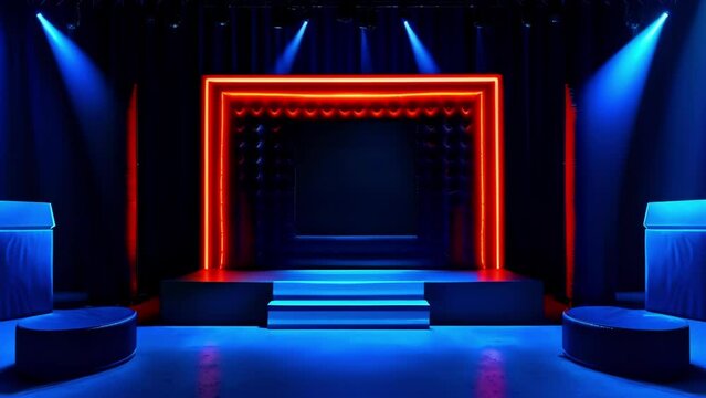 an inflatable stage backdrop perfect for showcasing sponsors or logos at concerts or performances. .