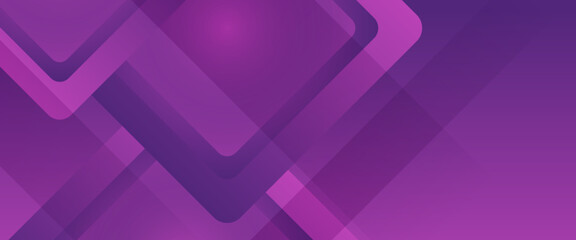 Purple violet vector simple gradient abstract banner design with geometric style. Graphic design element modern style concept for background, banner, flyer, card, wallpaper, cover, or brochure