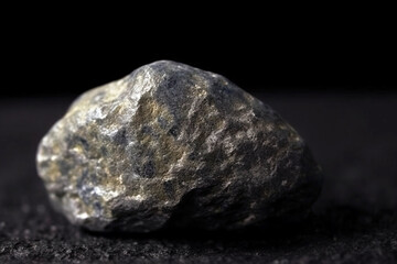 Fototapeta premium Oosterboschite fossil mineral stone. Geological crystalline fossil. Dark background close-up.