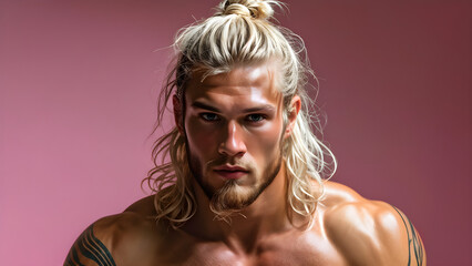 Authentic Mane: Muay Thai Athlete's Natural Look, Pure Grit: Caucasian Warrior's Authentic Hair, True Essence: White Fighter's Natural Style, Genuine Strength: Natural Hair of a Caucasian Athlete