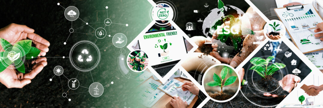 Green business ESG management tool to save world future concept model case idea to deal with bio carbon waste cycle data for better day of city life while building jobs, money, LCA tax and profit .