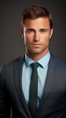 A man in a suit and tie with a green tie