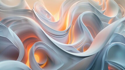 Abstract orange and blue fluid art wallpaper