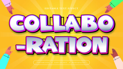 Colorful collaboration 3d editable text effect - font style