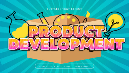 Obraz premium Green orange and pink product development 3d editable text effect - font style