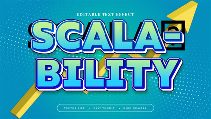 Blue white and yellow scalability 3d editable text effect - font style