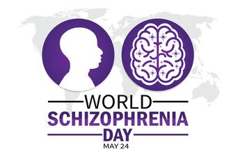 World Schizophrenia Day. May 24. Holiday concept. Template for background, banner, card, poster with text inscription.