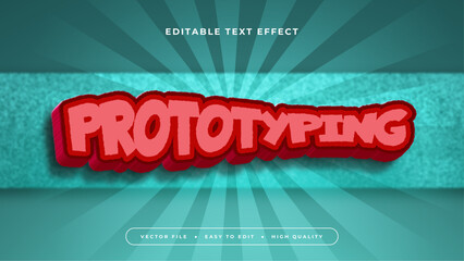 Red and green prototyping 3d editable text effect - font style