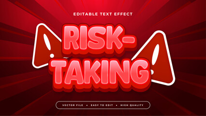 Red pink and white risktaking 3d editable text effect - font style