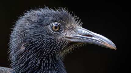 Fototapeta premium A bird with a black beak and a black head