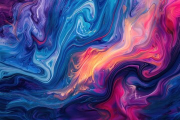 Colorful abstract wave pattern with energetic brush strokes and flowing lines
