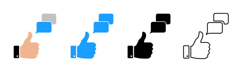 Thumb up, як icon. Thumb up speech bubble icon.